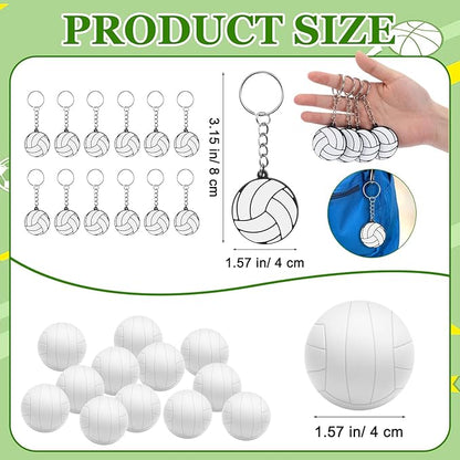 48 Pcs Volleyball Party Favors for Kids Include 12 Volleyball Drawstring Bags, 12 Volleyball Keychain, 12 Silicone Volleyball Bracelets, 12 Mini Stress Ball for Sports Birthday Supplies