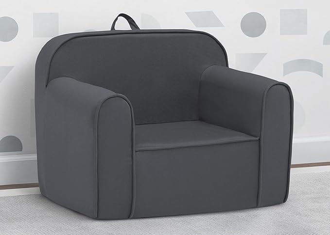 Delta Children Cozee Chair for Kids for Ages 18 Months and Up, Dark Grey