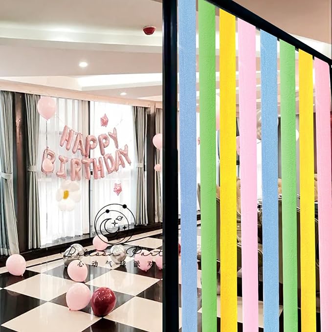 8 Rolls Crepe Paper Streamers Easter Decorations Pink Blue Green Yellow Craft Birthday Party Streamers Spring Themed Party Favors Supplies