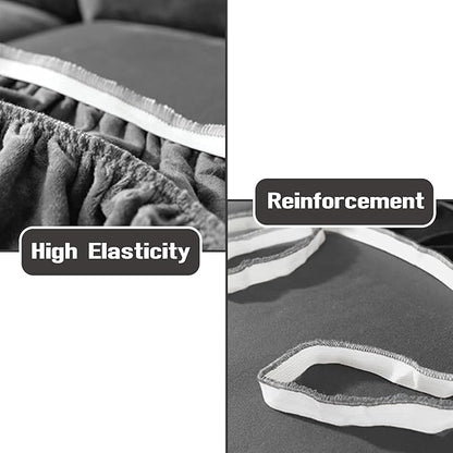 NORTHERN BROTHERS Stretchy Recliner Chair Covers, Velvet Recliner Covers, Lazy Boy Chair Cover, Light Grey