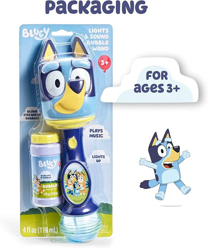 Little Kids BLUEY Light and Sound Musical Bubble Wand, Includes Bubble Solution