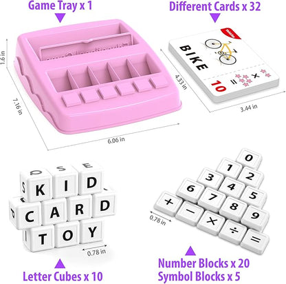 Yolscue Montessori Matching Letter Games,Educational Toys for 3-8 Year Olds Boys Girls,Alphabet Learning Toys for Kids Ages 3-8 Years,Birthday Party Gifts for 3-8 Year Olds Boys Girls(Pink)