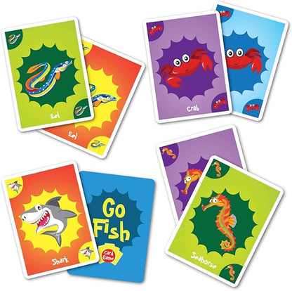 University Games Go Fish Card Game - Jumbo Size, Colorful Animal Cards for Kids Ages 4 and Up, Fun Family and Educational Game