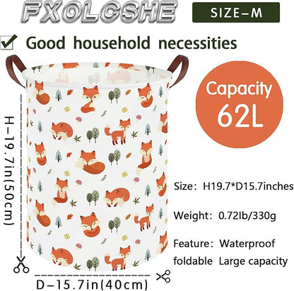 Fox hamper,Waterproof foldable kids laundry basket,Toy basket,Clothes Organizer Baskets,baby Laundry Hamper,Room Decor(Fox)