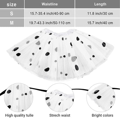 101 Days of School Dalmatian Costume Include Headband Choker Tail Tutu Skirt Knee Socks and Felt Stickers