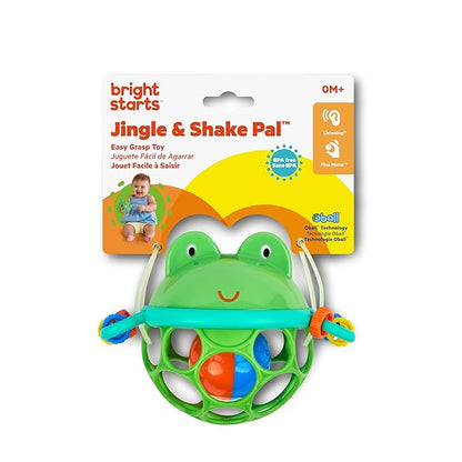 Bright Starts Oball Musical Toy, Jingle & Shake Pal, BPA-Free Easy-Grasp Baby Rattle Toy, Ages Newborn+