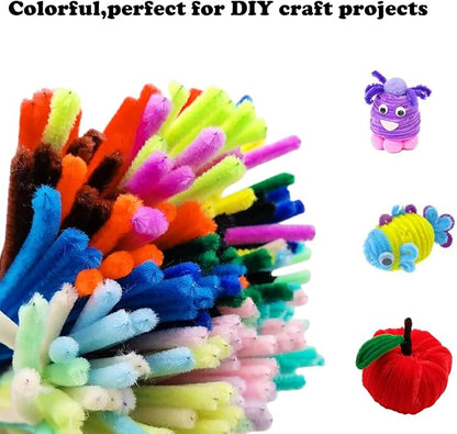 Swpohrat 100 Pieces Taropurple Pipe Cleaner Craft Set,Thick Fuzzy Chenille Stem Pipe Cleaners for DIY Craft Projects and Decorations