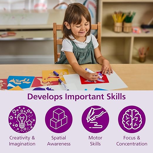 Washable Plastic Jungle Stencils - Set of 6