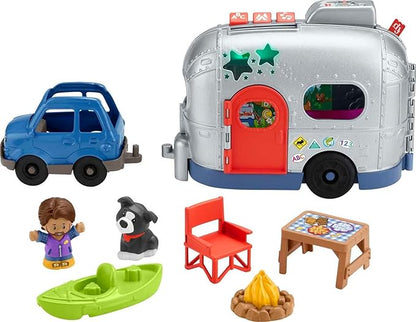 Fisher-Price Little People Toddler Toy Light-Up Learning Camper Playset with Smart Stages for Pretend Play Kids Ages 1+ Years