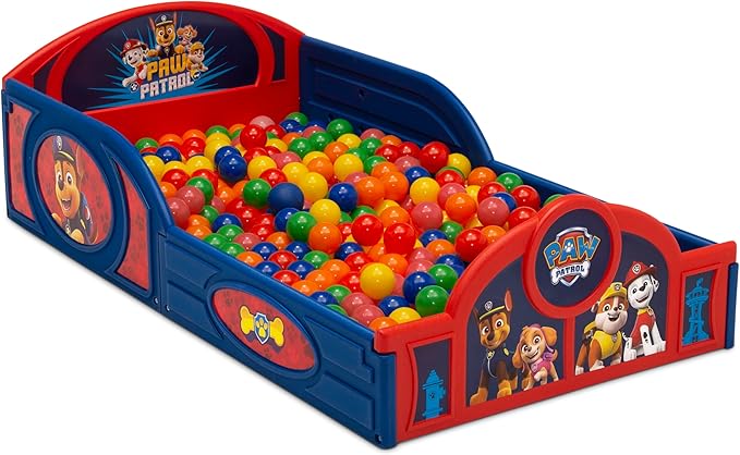 Delta Children - PAW Patrol 4-Piece Toddler Room-in-a-Box Set – Includes Sleep and Play Toddler Bed, Table, 1 Chair and Toy Box, Blue