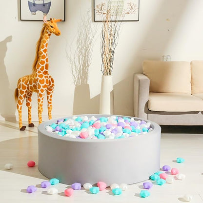 GOGOSO Ball Pits Balls for Toddlers, 100 Stars Hearts Florid Shapes Ball, Flowers Plastics Balls for Bounce House, Pastel Ball for Kids Birthday Party Xmas Friendship Bracelet Banner Decor