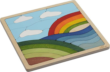Rainbow Puzzle for Kids | 25 Pieces Wooden Jigsaw Puzzle | Learning Toy and Gift for Boys Girls Ages 3 Years and Above