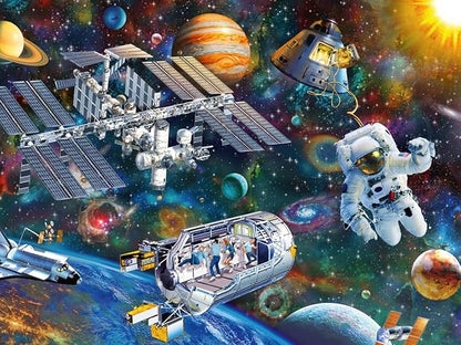 Ravensburger Cosmic Exploration Kids Jigsaw Puzzle | 200 Unique XXL Pieces | Anti-Glare Fun & Educational Toy | FSC Certified - 19.5" x 14.25" Multicolor