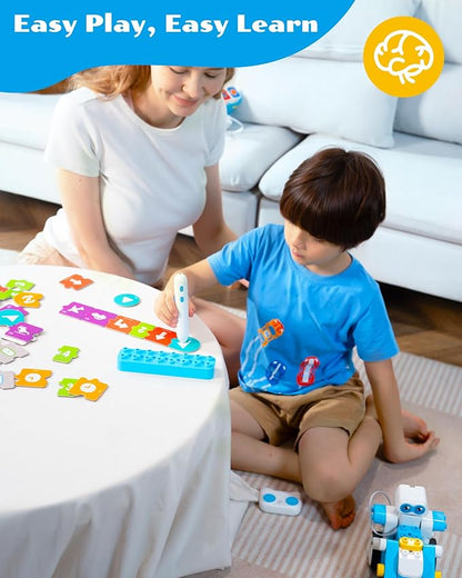 WhalesBot B3 Pro 24-in-1 STEM Card & Pen Coding Robot Kit for Kids, 99-Piece Educational Building Set with Interactive Storytelling, Ideal Toy Gift for Boys & Girls Ages 4-6