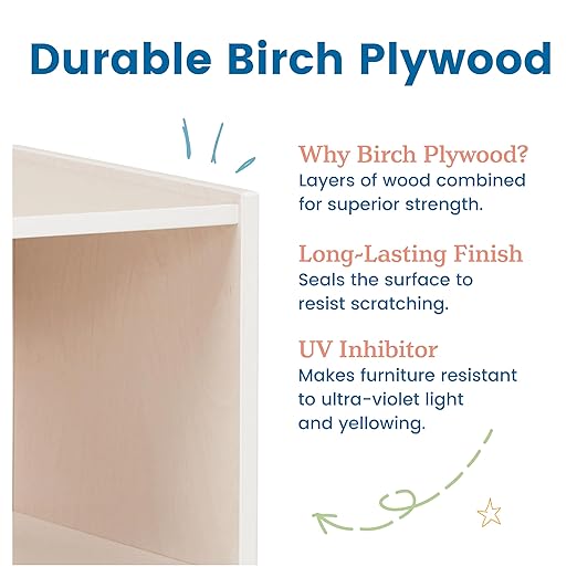 ECR4Kids Rocking Boat and Steps, Play Center, White Wash