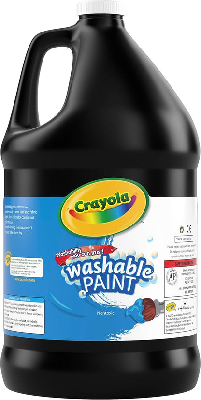 Crayola Washable Paint For Kids - Black (1 Gallon), Kids Arts And Crafts Supplies, Non Toxic, Bulk