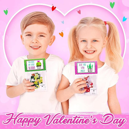 Valentines Day Gifts for Kids 8-12, 24 Pack Succulents Plants Building Blocks Kit With Gift Cards for Kids School Classroom, Class Valentines Gift Exchange, Kids Party Favors Stuffers Fillers