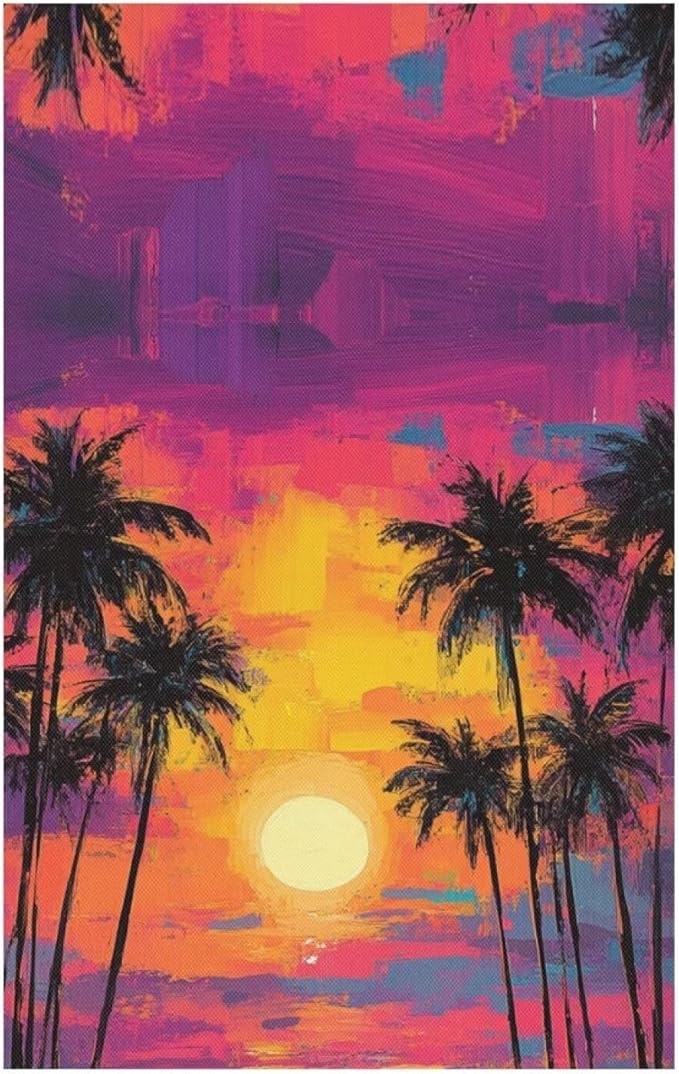 Sunset Recliner Headrest Cover Fabric Sofa Headrest Slipcovers Covers Coco Pet Scratch Resistant Non Slip Couch Headrest Covers for Home 2 Pack