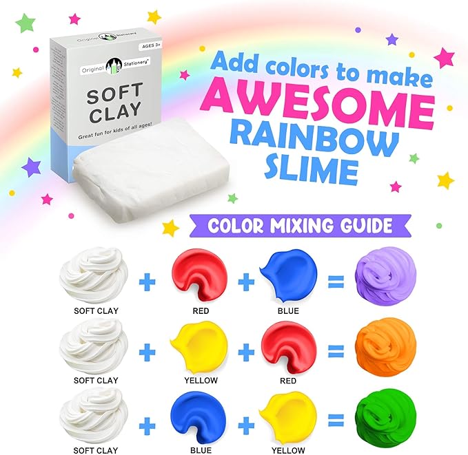 Original Stationery Soft Clay for Slime Making, Versatile Slime Add Ins, Moldable Modeling Clay Slime for Art & Easter Craft for Kids, Add to Glue and Shaving Foam to Make Butter Slime- 230 g/ 8.1 oz