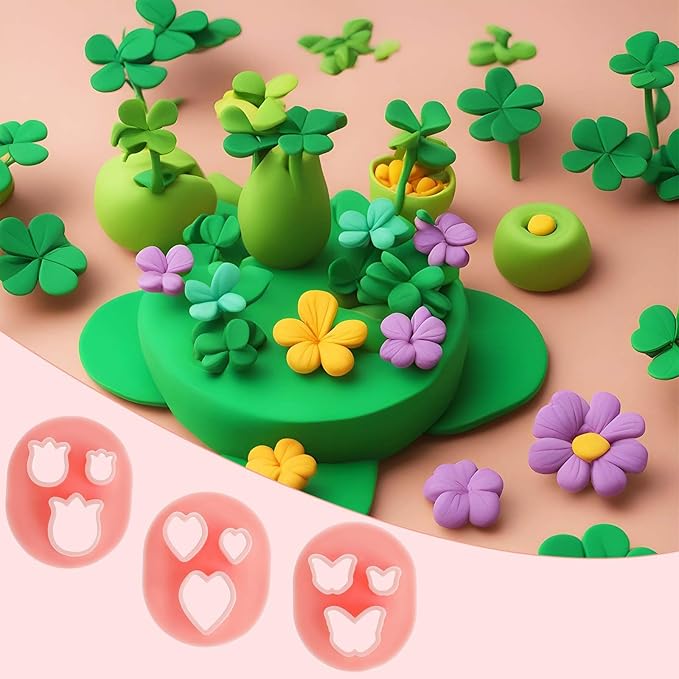 10 PCS Polymer Clay Cutters Mini Flower Petal Clay Cutters Clay Tools Set Earrings Making Mini Clay Cutters Micro Clay Molds Accessories Plastic Clay Molds for Making Jewelry Earrings Crafts