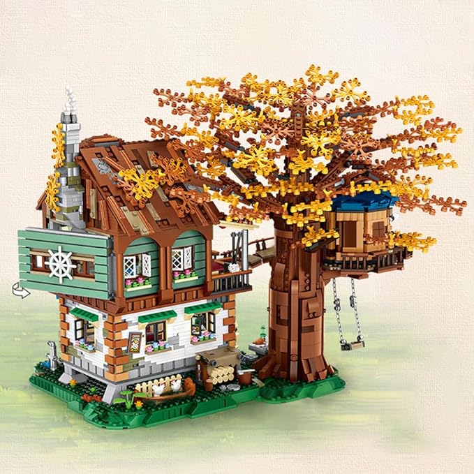 LOZ Mini Blocks 1033 Treehouse Building Set, 4761Pcs Ideas Tree House Building Blocks Kit, DIY Mini Bricks Tree House Model Sets, Awesome Building Toys Gift for Adults, Not Compatible with Lego