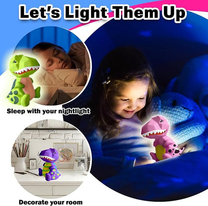 FUNZBO 4.3in Paint Your Own Dinosaur Lamp - Arts and Crafts Supplies Painting Kit for Kids Teens Adults, DIY Toys for Toddlers Boys Girls Age 3 4 5 6 7 8 9 10 11 12 13 Easter Holiday Birthday Gift