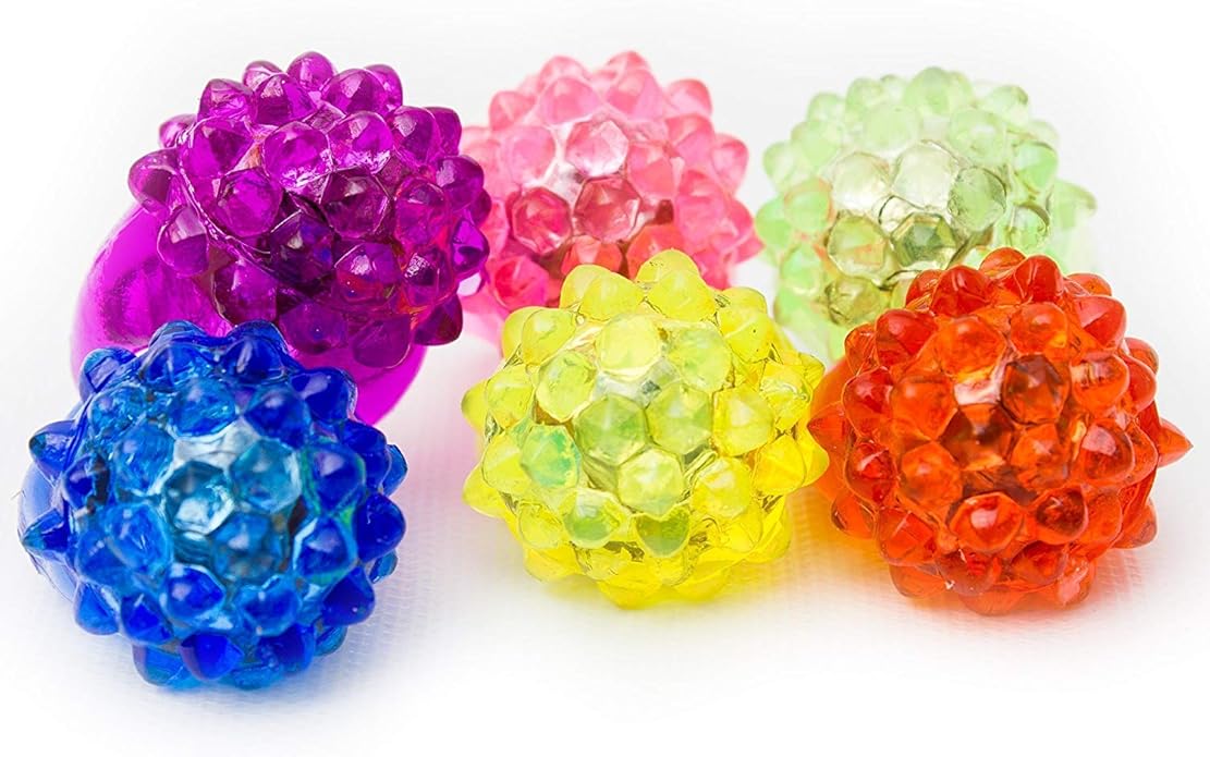 24-Pack - LED Light Up Jelly Bumpy Rings - Fun and Colorful Bulk Pack Party Favors