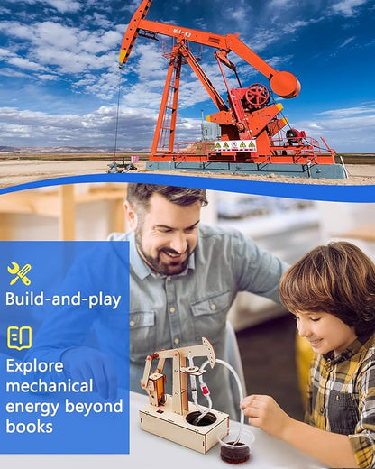 Poraxy 4 Set STEM Kits for Kids Ages 8-10, Science Experiment Projects Building Kits, Wooden 3D Puzzles, Educational Building Toys for Ages 8-12-13, Gifts for 8,9,10,11,12 13 Year Old Boys and Girls