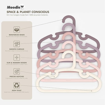 Recycled Plastic Kids Hangers | 13.5" Heavy Duty Kids Clothes Hangers | Bulk Pack Childrens Hangers, Large Child Hangers | Toddler Hangers (2-12yrs | 25 Pack, Pink)