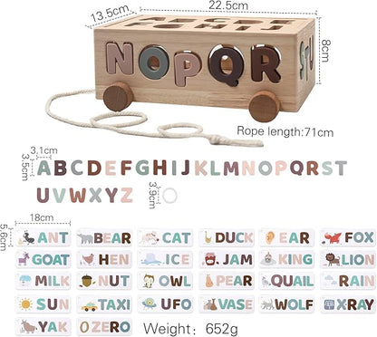 Montessori Shape Sorter Toys for Toddler 1-3, Silicone Alphabet Letters Baby Puzzles & Flash Cards, Fine Motor Skills Preschool Learning Toys, Activities Birthday Gift for 1 2 3 Years Old Boys Girls