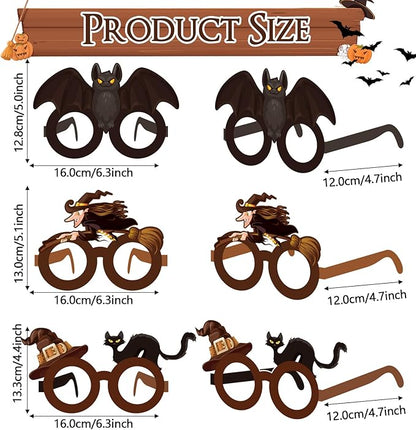 32 Pcs Halloween Wizard Party Decorations Paper Eyeglasses Wizard School Party Decoration Wizard Party Photo Prop Wizard Glasses Frame Costume Supplies for Halloween Birthday Party Favors