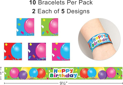 Teacher Created Resources Happy Birthday Balloons Slap Bracelets, Pack of 10