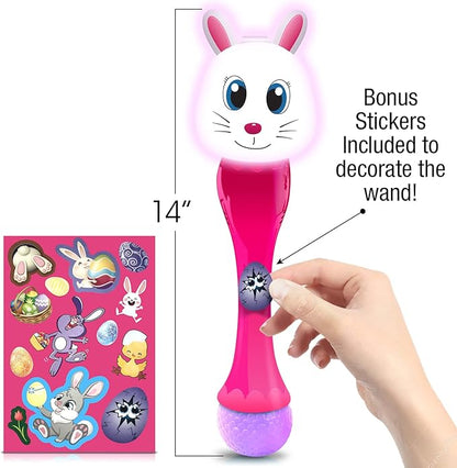 Easter Basket Stuffers for Toddler, Bunny Bubble Wand, Easter Basket Essentials, 14" Light Up Automatic Bubble Maker with LED & Music, Toys for Toddlers, Bubbles for Kids