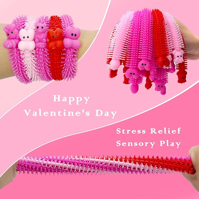YZXODN Children’s Day 48 PCS Stretchy Strings Fidget Toys, 24 Sensory Toys + 24 Cards for Kids - Stress Relief, Autism Toy – Perfect for Children’s Day, Classroom Exchange, Party Favors