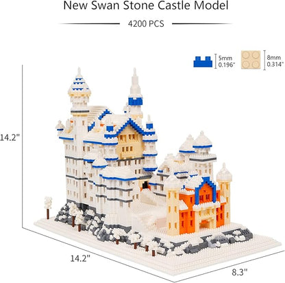 Building Block Set, Famous World Architecture Model Micro Building Blocks Neuschwanstein Castle Creative Building Blocks 4200 PCS