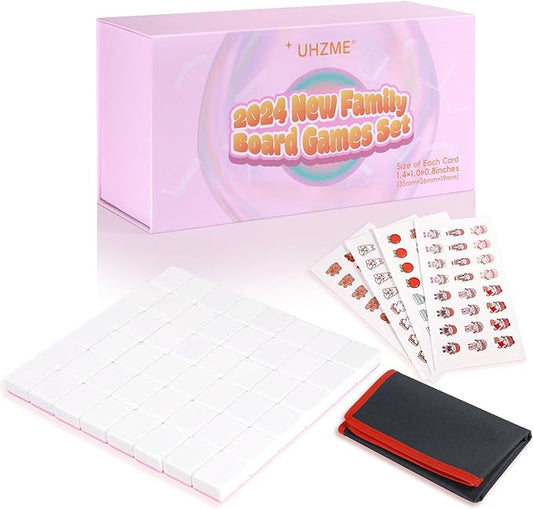 Seaside Escape Game Blocks, Mahjong Game Set with 49 Tiles 35mm, Mahjong Tile Game(Pink)