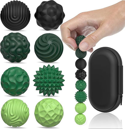 Silicone Magnetic Balls, Fidget Toys for Adults & Teens, 8PCS Stress Balls Sensory Toy, Quiet Magnet Desk Fidgets with Textured, ADHD Anxiety Relief Items, Fun Stocking Suffers Gifts