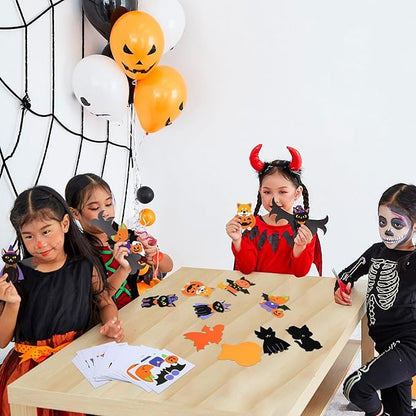 30 Sets Halloween Craft Kit for Kids DIY Halloween Pets Magnet Craft Make Your Own Pets Craft for Kindergarten Preschool Halloween Fun Classroom Home Activity Party Supplies