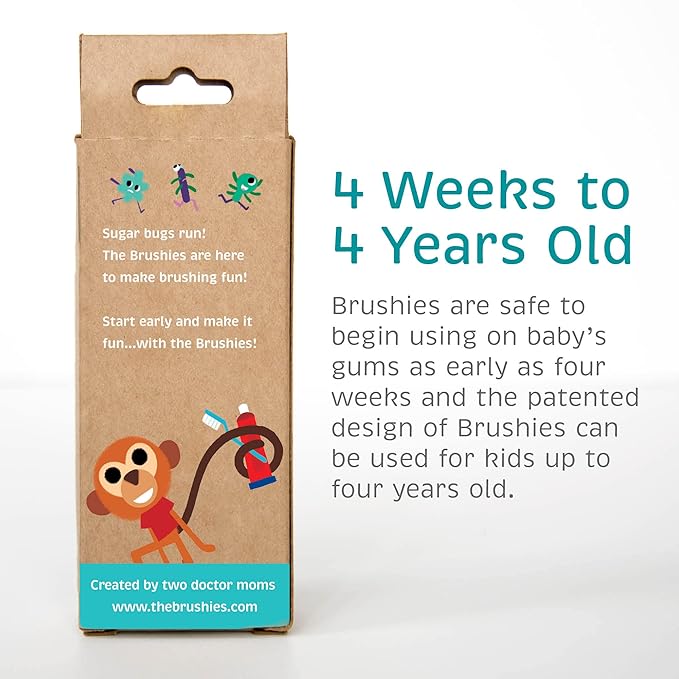 Momo The Monkey Baby & Toddler Toothbrush/Dental Item/Youth Tooth & Gum Care/Ages 4 Weeks to 4 Years