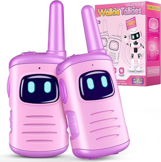 Kids Walkie Talkies Toys for Girls: Toys Walkie Talkies for Kids 2 Pack Easter Birthday Gifts Basket Stuffers for 3 4 5-7 Year Old Girls Grandkids Toy Age 4-5 6-8 Years Old Camping Purple