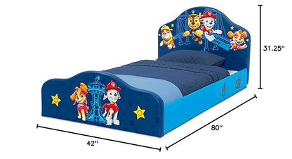 Delta Children PAW Patrol Upholstered Twin Bed, Blue