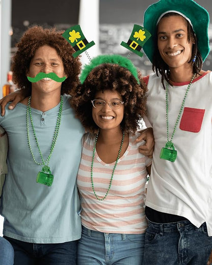 117Pcs St. Patrick's Day Party Favors Supplies Include Necklace, Shamrock Shutter Shades Glasses, Tattoos, Mustache, Bracelets, Kiss Me I'm Irish Sash for Kids St Patrick's Day Party Accessories Decor