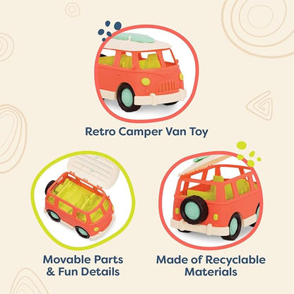 B. toys – Toy Camper Van – Retro Van – Campervan with Movable Parts – Toy Cars for Toddlers, Kids – 12 Months + – Happy Cruisers - Camper Van