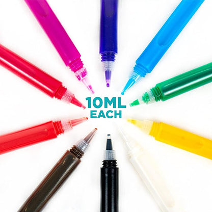 Horizon Group USA 10-Pack of Suncatcher Paint Pens, 10ML Each, 10 Colors, for Kids, Supplies for Painting Suncatchers, Window Art Paint Refill, Arts and Crafts