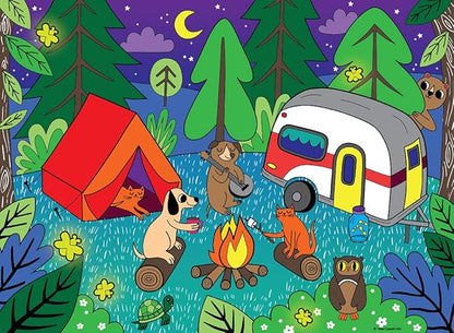 Faber-Castell Color by Number Puzzle, Camping - 100 Pieces, DIY Coloring Puzzle Set for Kids Ages 6+, Small