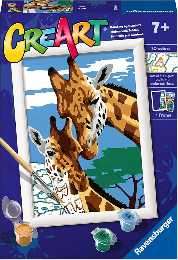 Ravensburger Cute Giraffes Paint by Numbers Kit for Kids - 23615 - Painting Arts and Crafts for Ages 7 and Up