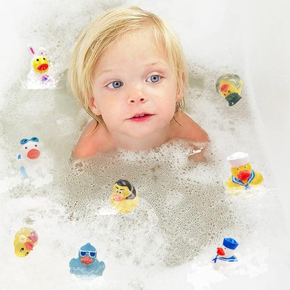 XY-WQ 50 Pack Rubber Duck for Jeeps Ducking - 2.3 Inch Bulk Floater Duck for Kids - Baby Bath Toy Assortment - Party Favors, Birthdays, Bath Time, and More (50 Varieties)