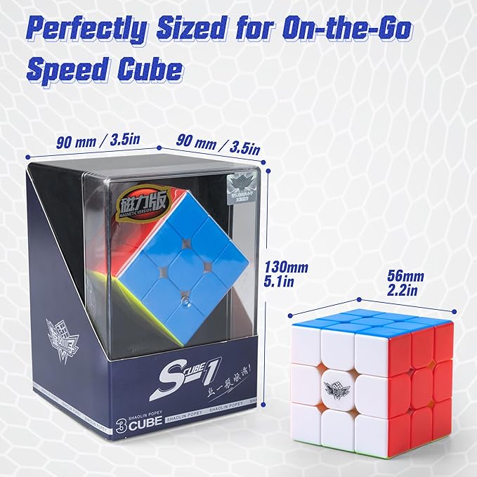 D-FantiX Magnetic Speed Cube 3x3x3, Professional Stickerless Smooth Magic Cube with Strong Magnets, Adult Brain Teaser Fidget Toys, Birthday Gifts for Kids 5-8-12, Teen Girl Boy Easter Basket Stuffers