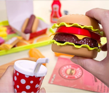 U DREAM Pretend Play Food Sets, Building Toy Burger Playset, Play Kitchen Accessories, Realistic Sandwiches.