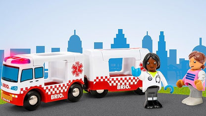BRIO World – 36035 Rescue Ambulance | Train Set Accessory for Kids Aged 3 Years Up